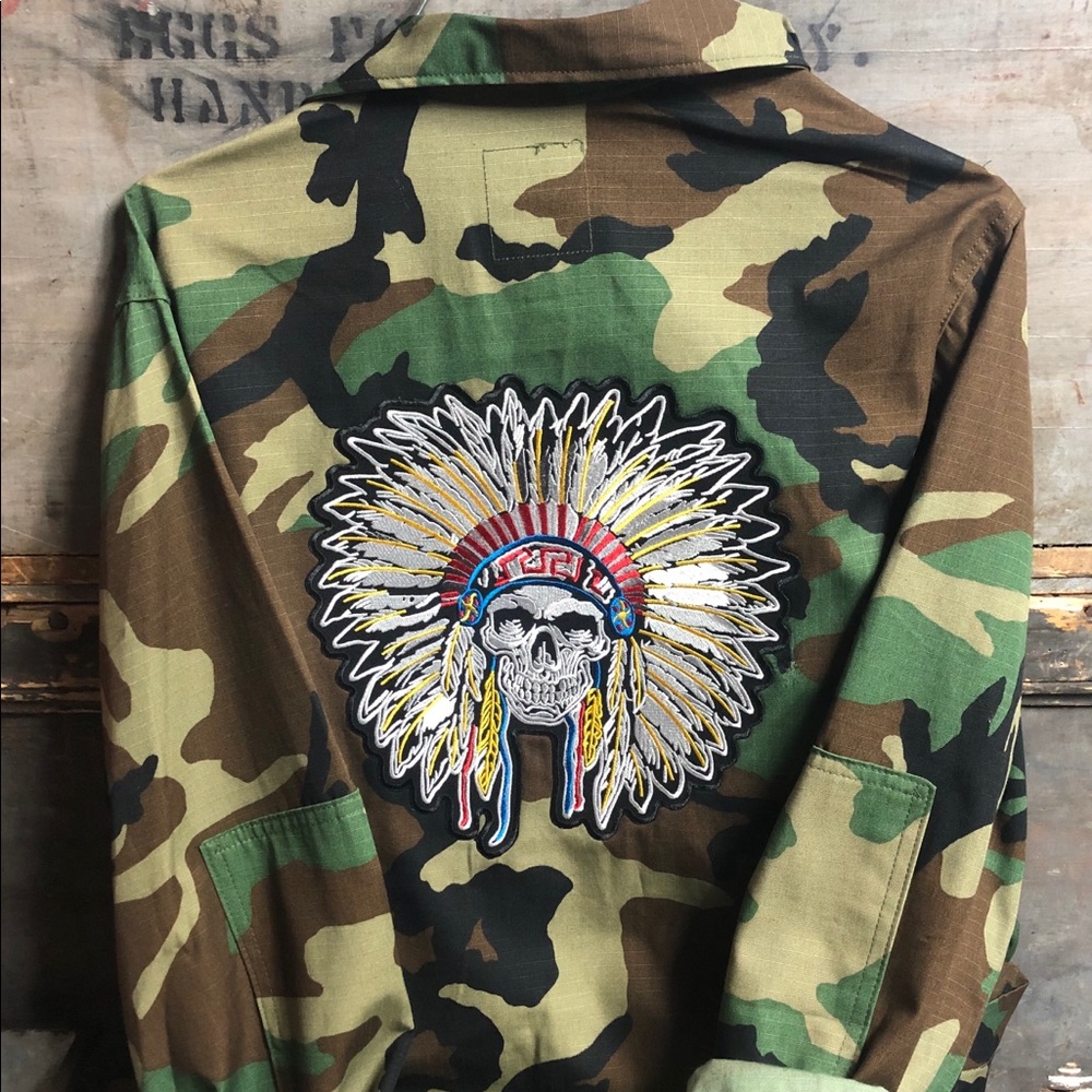 Custom 1990’s Military Back Patch Jacket